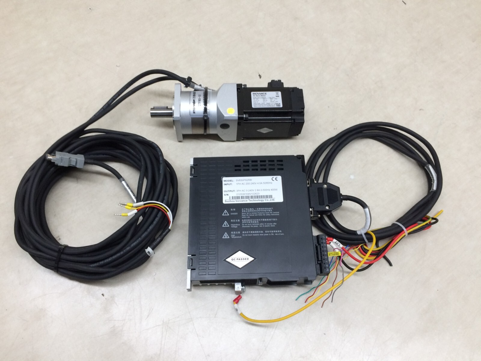 Inovance MS1H1-40B30CB AC Servo Motor w/ Stonker STF60-10 Gear Reducer