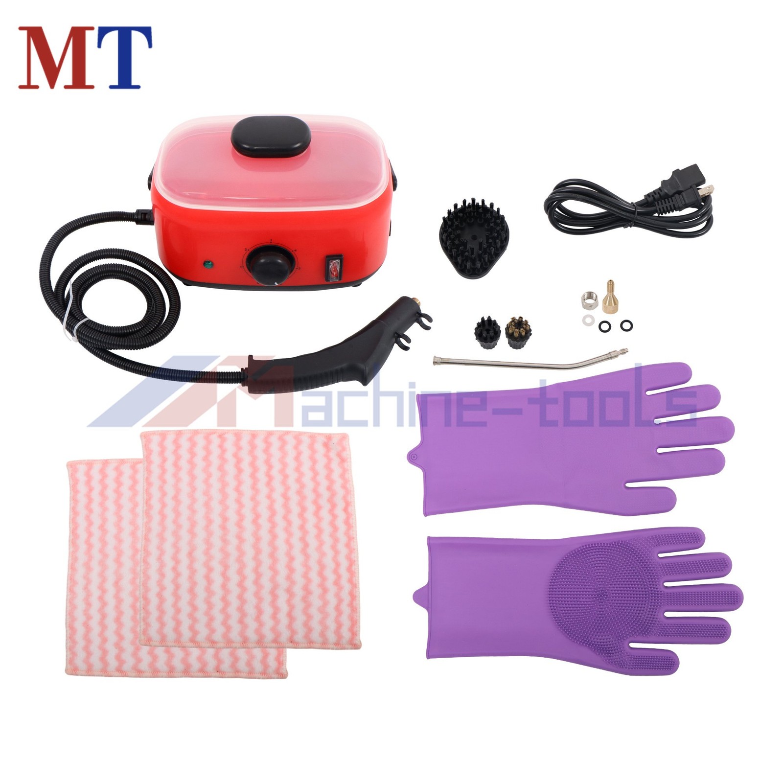 Adjustable Steam Cleaner 2500W Portable for Concrete Stains&Graffiti CleaningRed