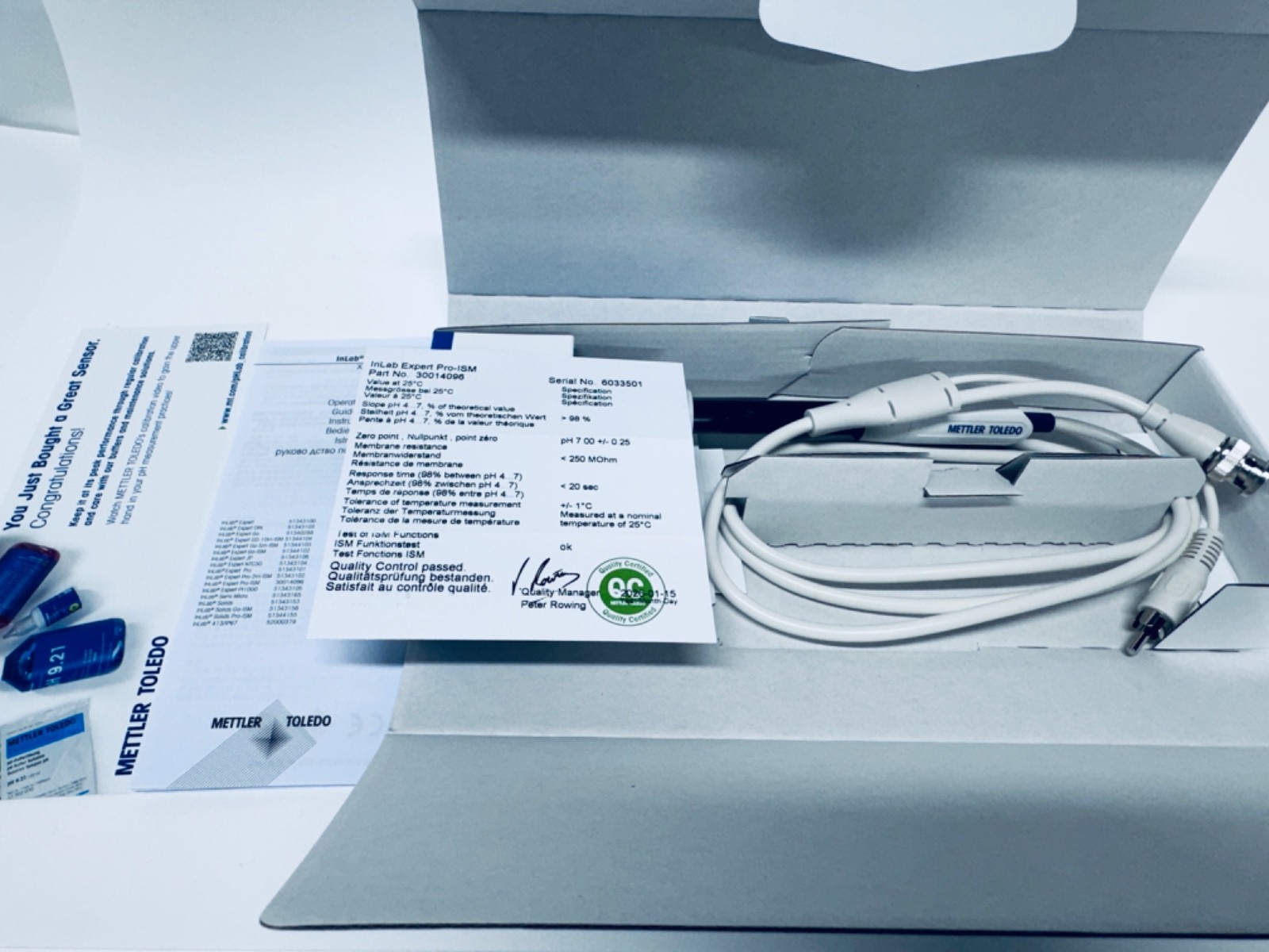 METTLER TOLEDO 3-in-1 pH Electrode InLab Expert Pro-ISM Probe 30014096 NEW