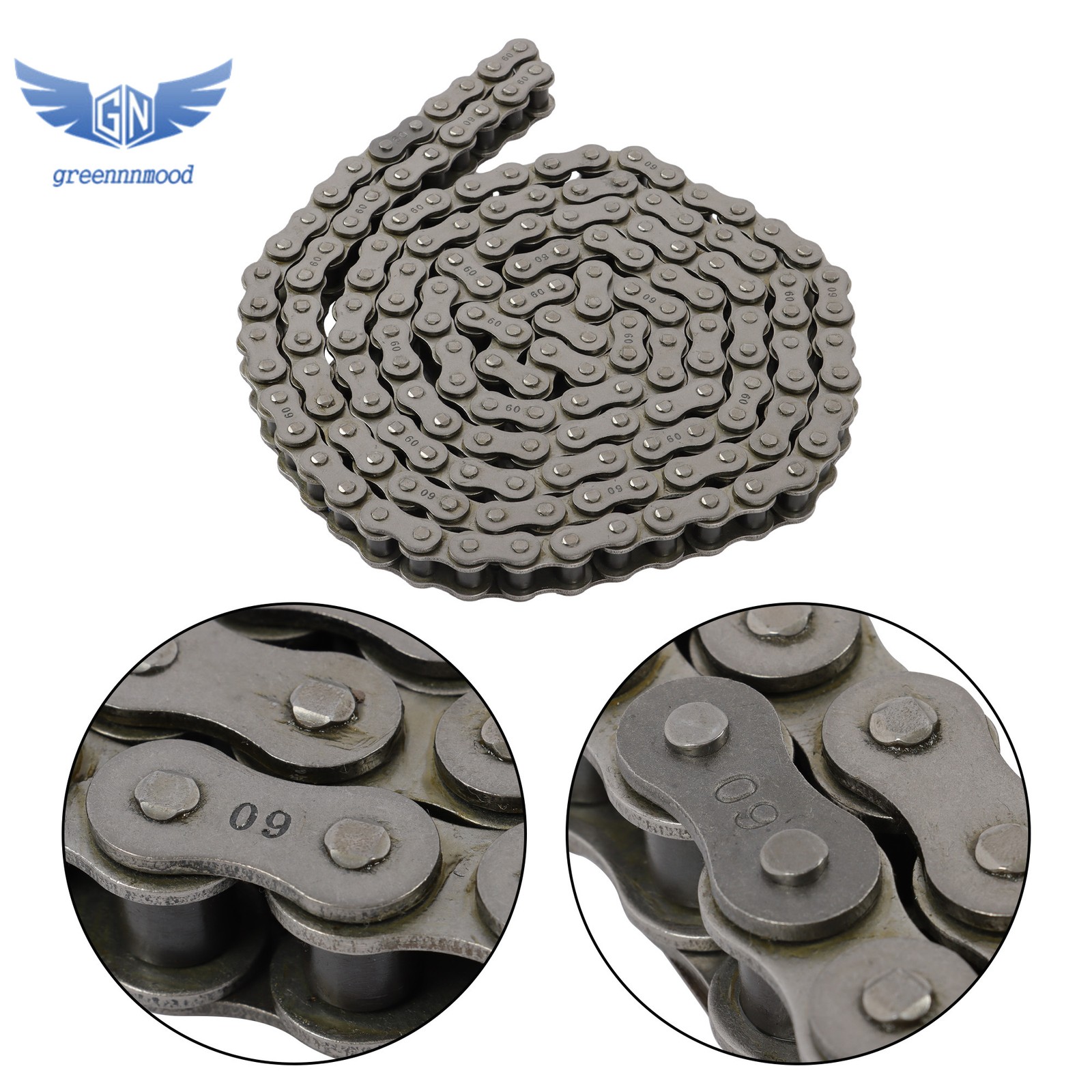 #60 Roller Chain × 10 feet + 2 Connecting Links + Carbon Steel