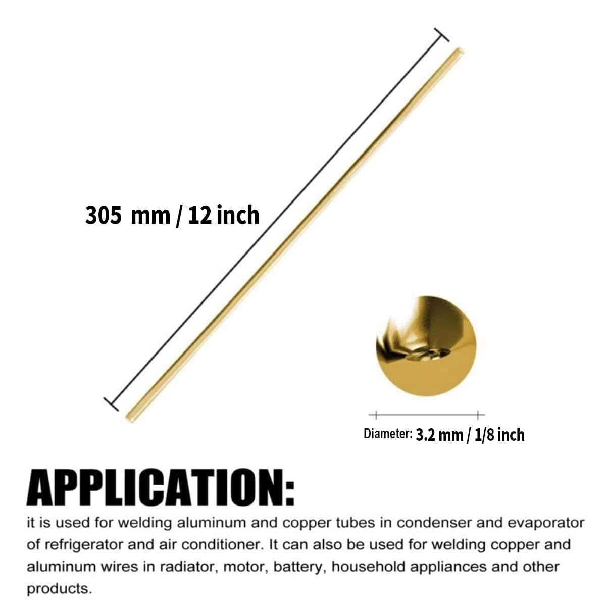 20PCS 1/8 inch Solid Round Brass Rod Inch – 20PCS, x 12