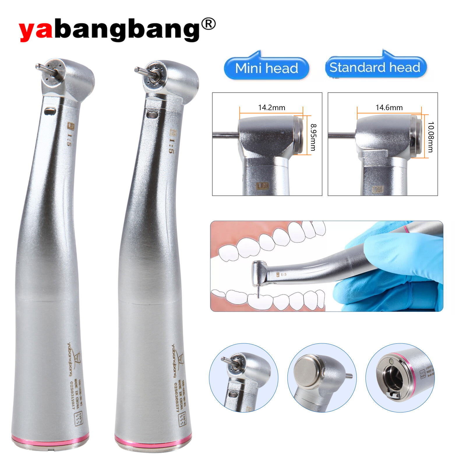 Dental Ortho 4:1 Reduct interproximal Stripping Contra Angle Handpiece IPR Set J