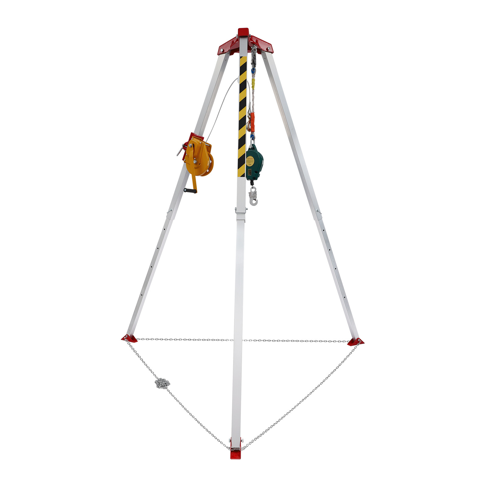 Confined Space Tripod Kit Rescue Tripod Adjustable 5.2-8 ft Legs 1800lbs Winch