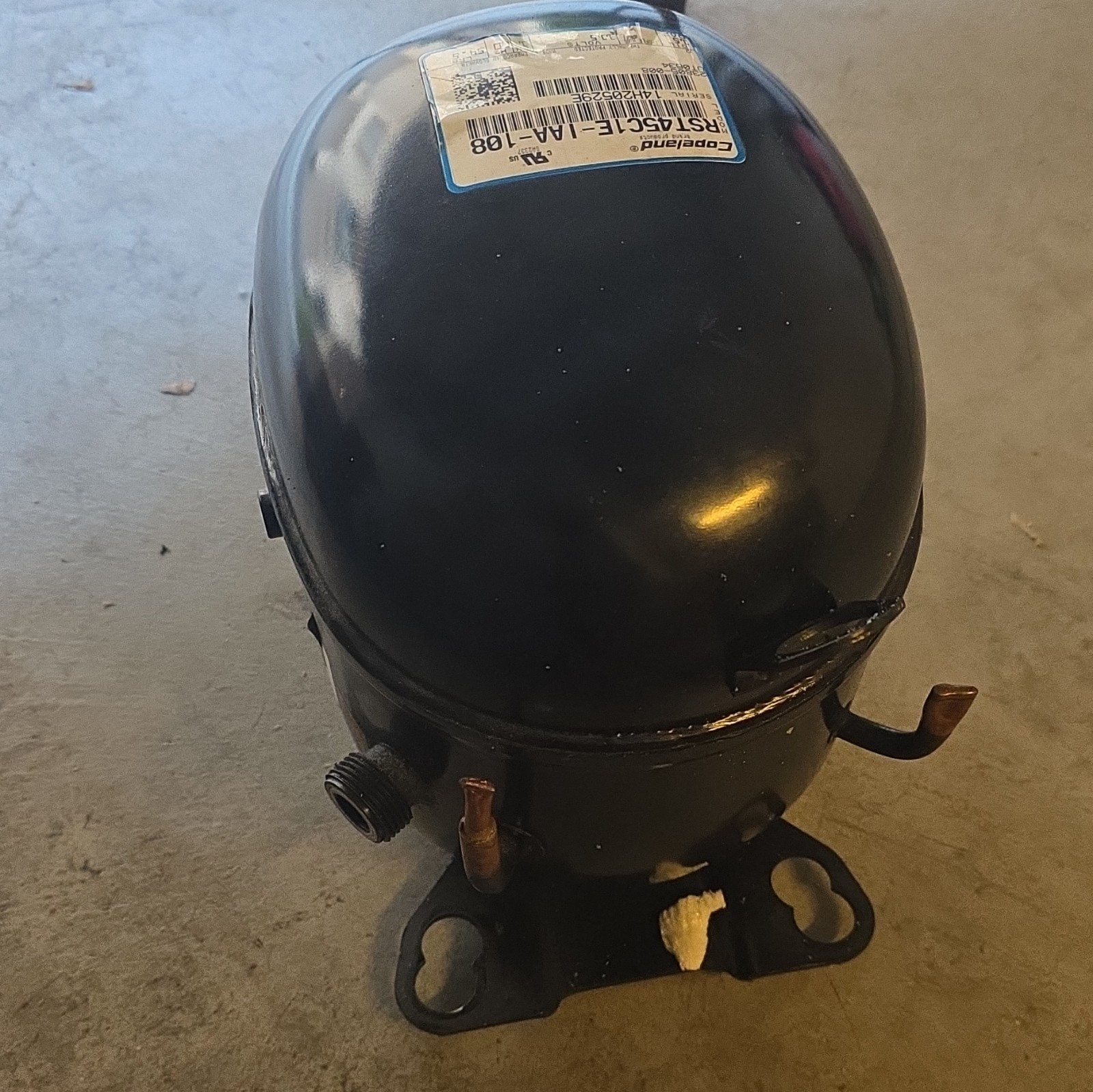 Copeland Hermetic Compressor RST45C1E-IAA-108 115V 1 Phase R404A