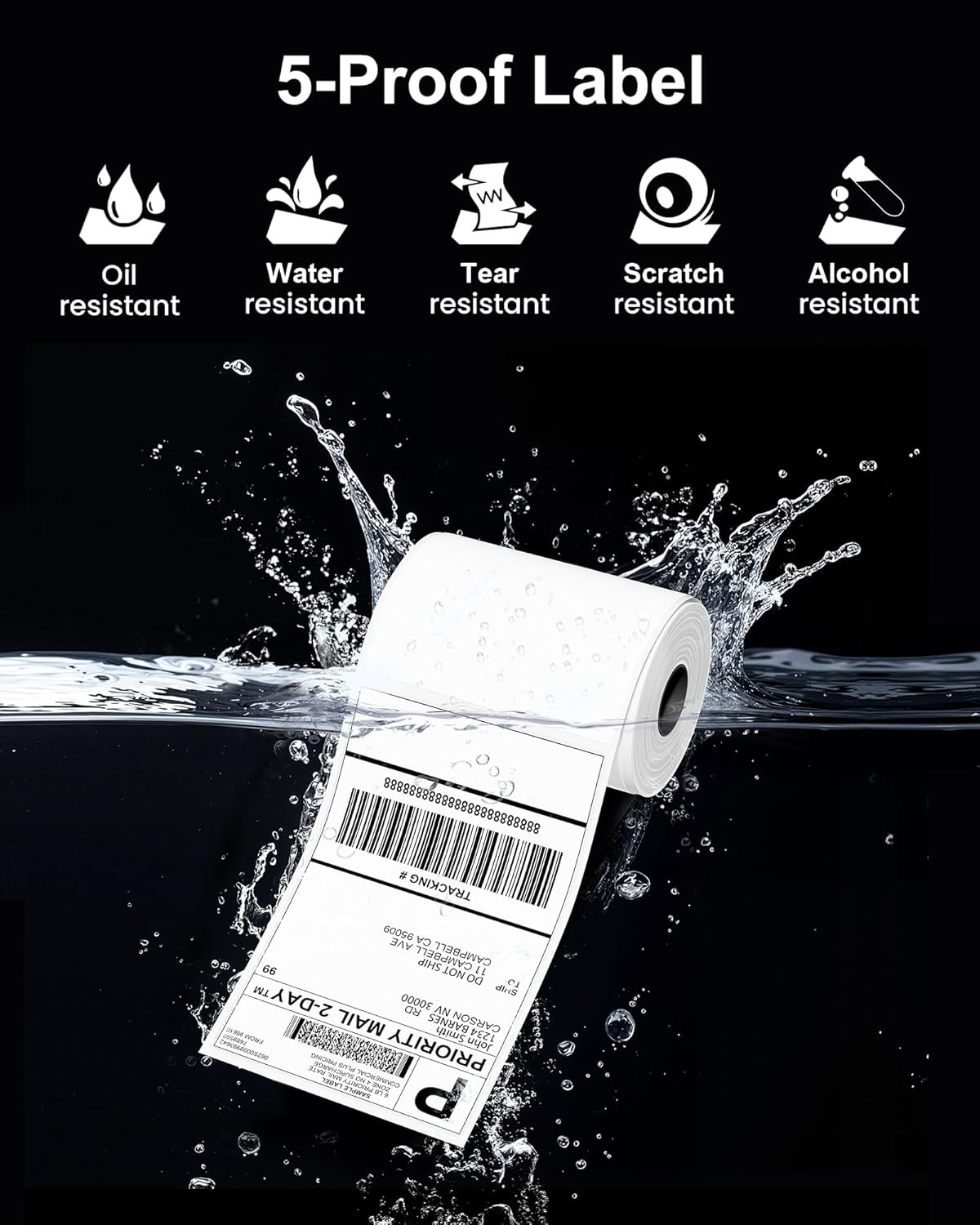 Direct Thermal Labels Multiple Sizes Colors Shipping Mailing Address Stickers
