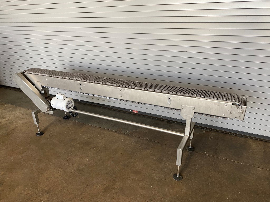 7.5″ x 10′ L Stainless Bottle Conveyor with Plastic Belt, Bottling, Conveying