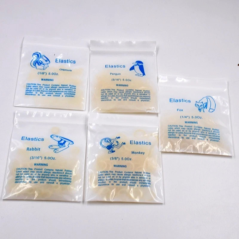 100 Pcs/Bag Dental Elastics Ligature Ties Latex Braces Orthodontic Rubber Bands