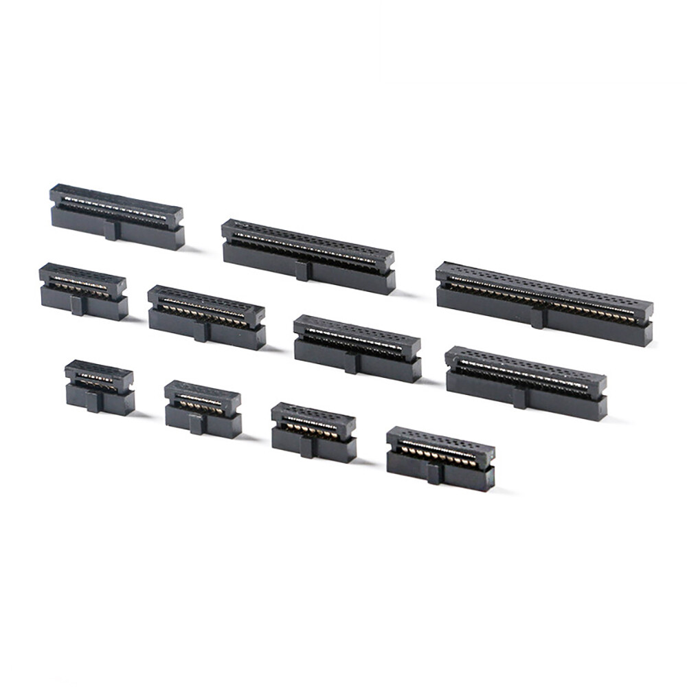 IDC Socket Double Row Female Header Cable Connector 1.27mm Pitch FC 6 / 8-50 Pin