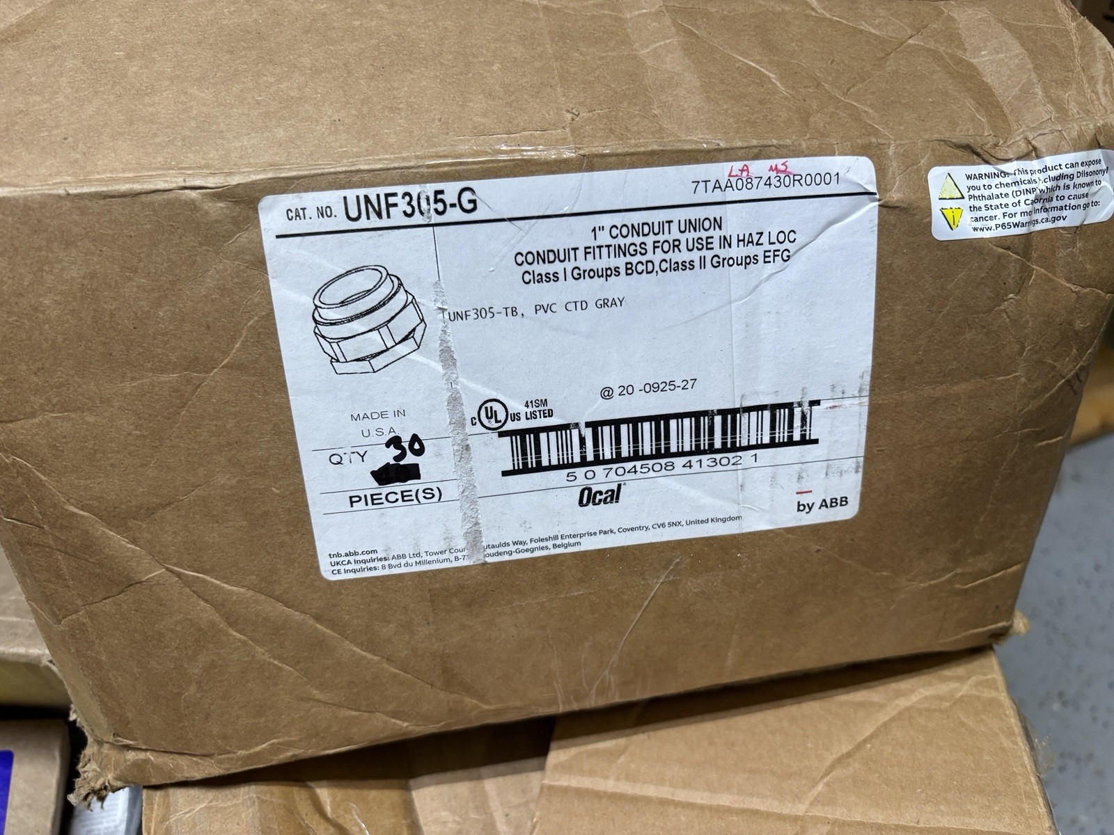 OCAL T&B UNF205-G 3/4″ PVC COATED UNION UNF ROBROY