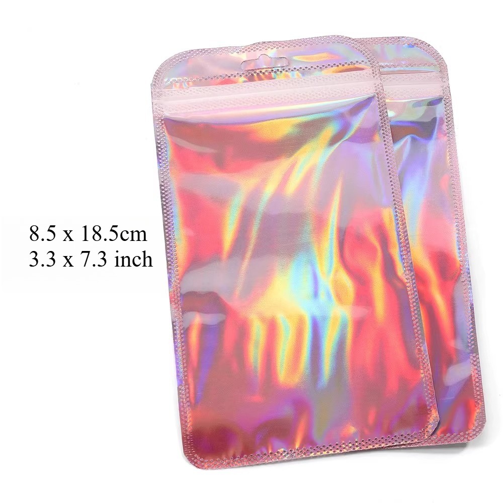50pcs Laser Printed Bags Transparent Self-Sealing Bag Jewelry Beads Storage bags