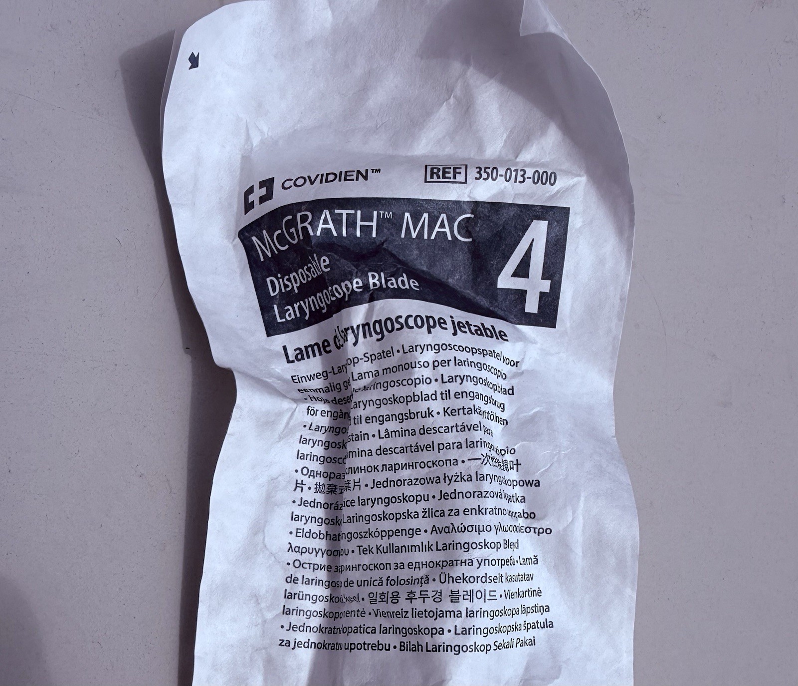 McGrath MAC #4 Disposable Laryngoscope Blade (1 Ea) 350-013-000 (02/2028)