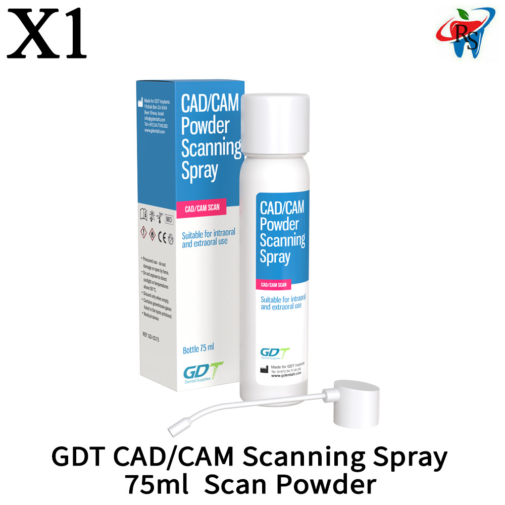 1x Dental CAD/CAM Scanning Spray 75ml Anti Reflective Digital Scan Powder