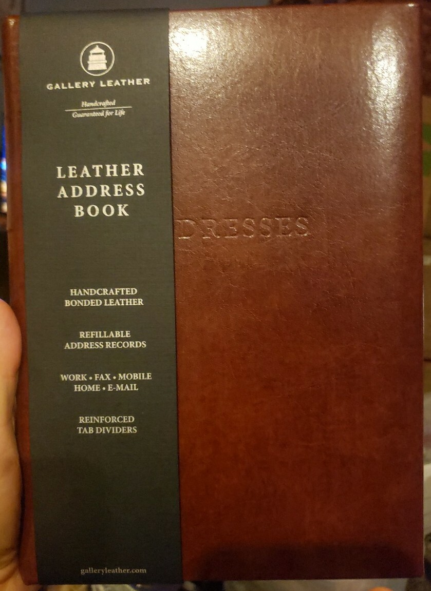 Gallery Leather Desk Address Book 9″×7″ Handcrafted Refillable Brown Leather