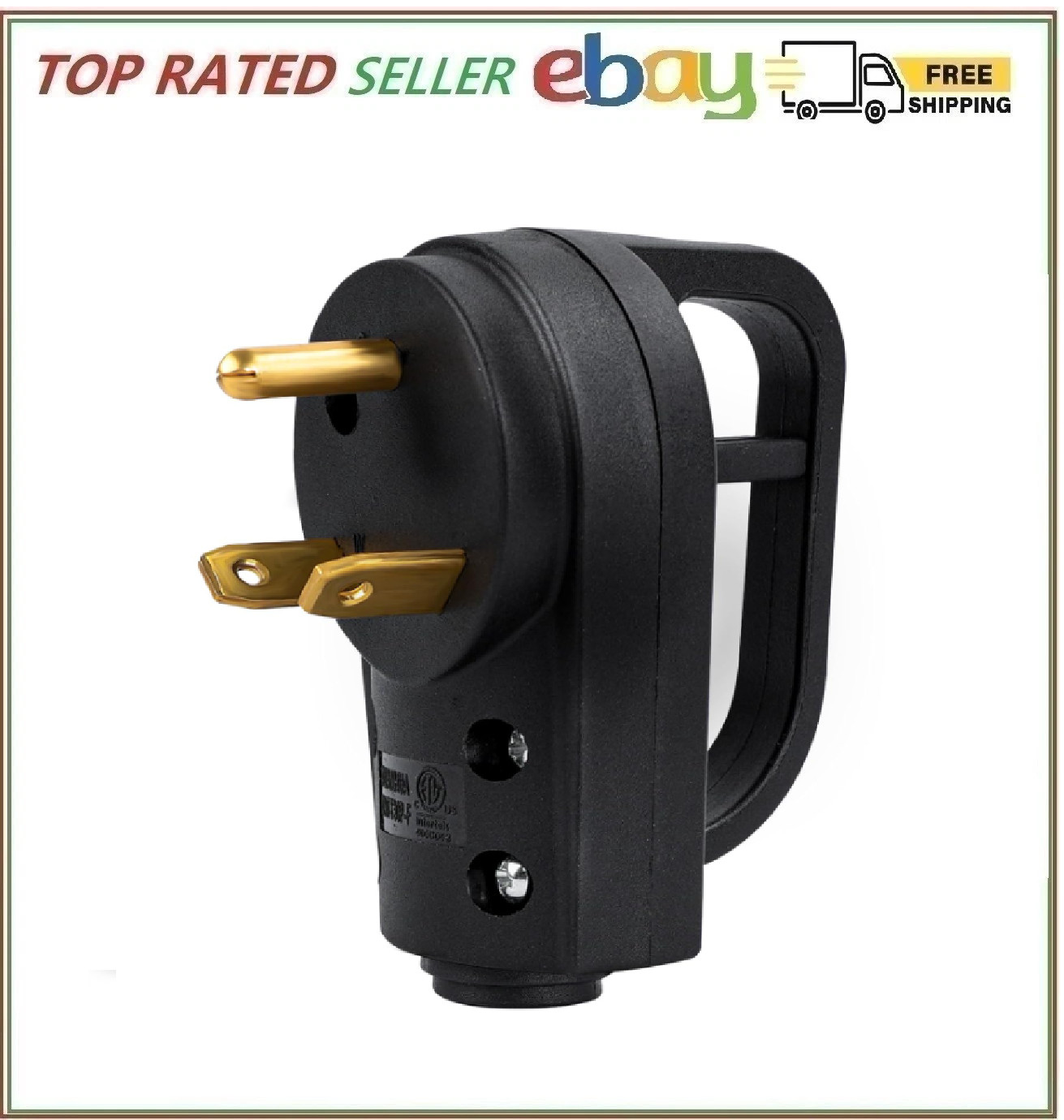 30 Amp RV Replacement Plug ETL Listed 125 Volt Heavy Duty Male NEMA TT-30P Ergon