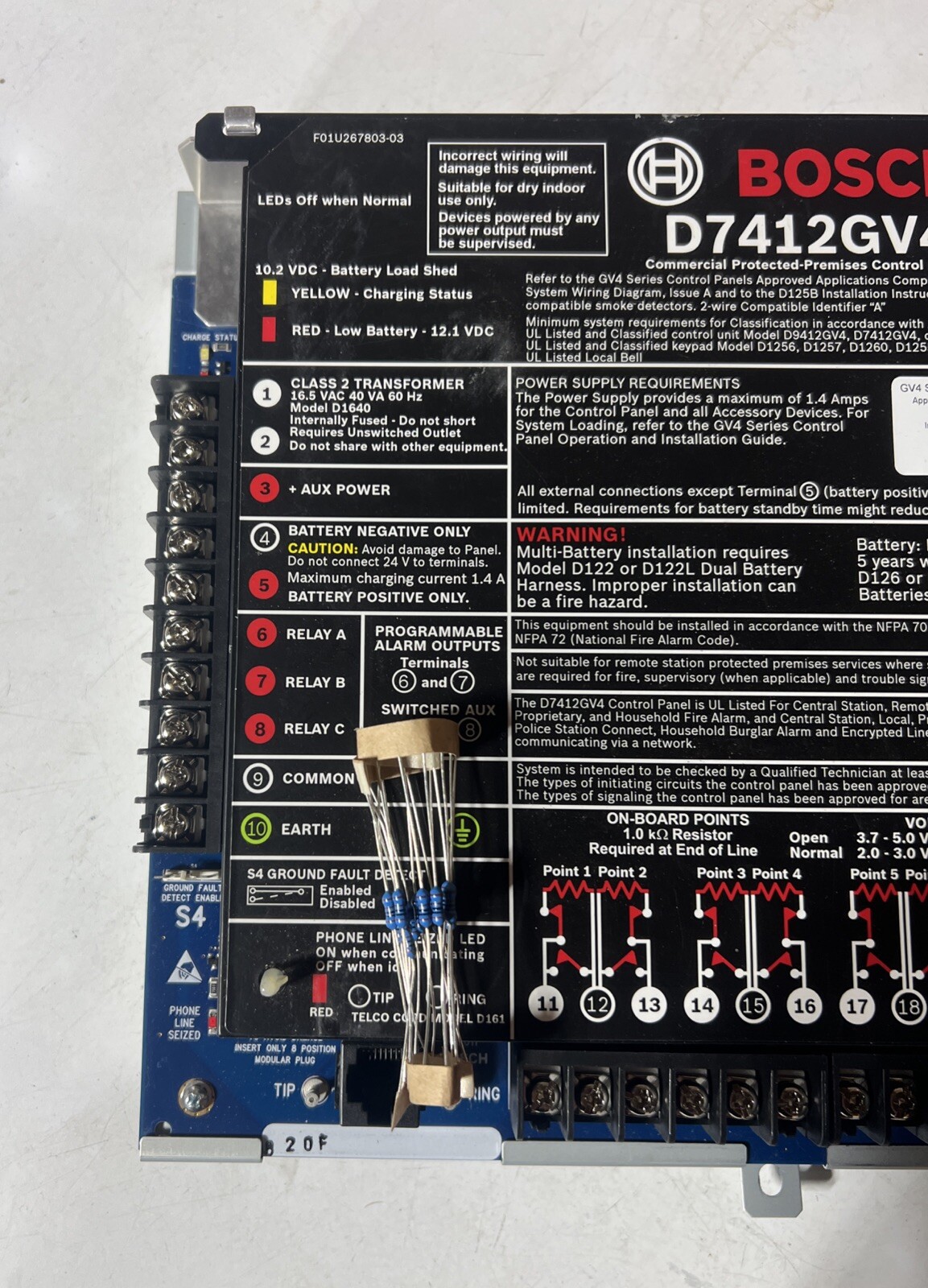 BOSCH D7412GV4 Control Panel Communicator Addressable Fire Security Alarm