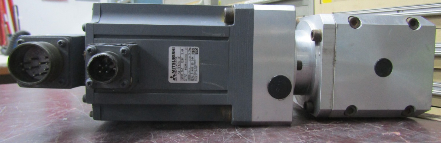 😀 MITSUBISHI 3000 RPM AC SERVOMOTOR 129V 3.6A 600W HA-FF63C-UE W/ RPL GEAR BOX