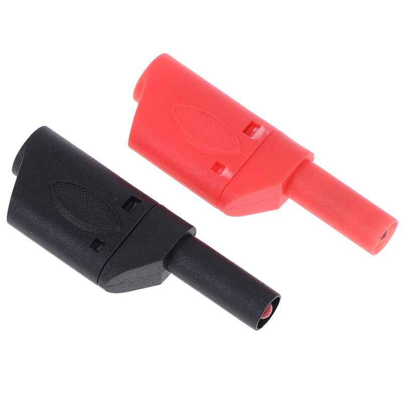 20x Shrouded Fully Insulated Safety 4mm Male Stackable Banana Plug Connector NEW