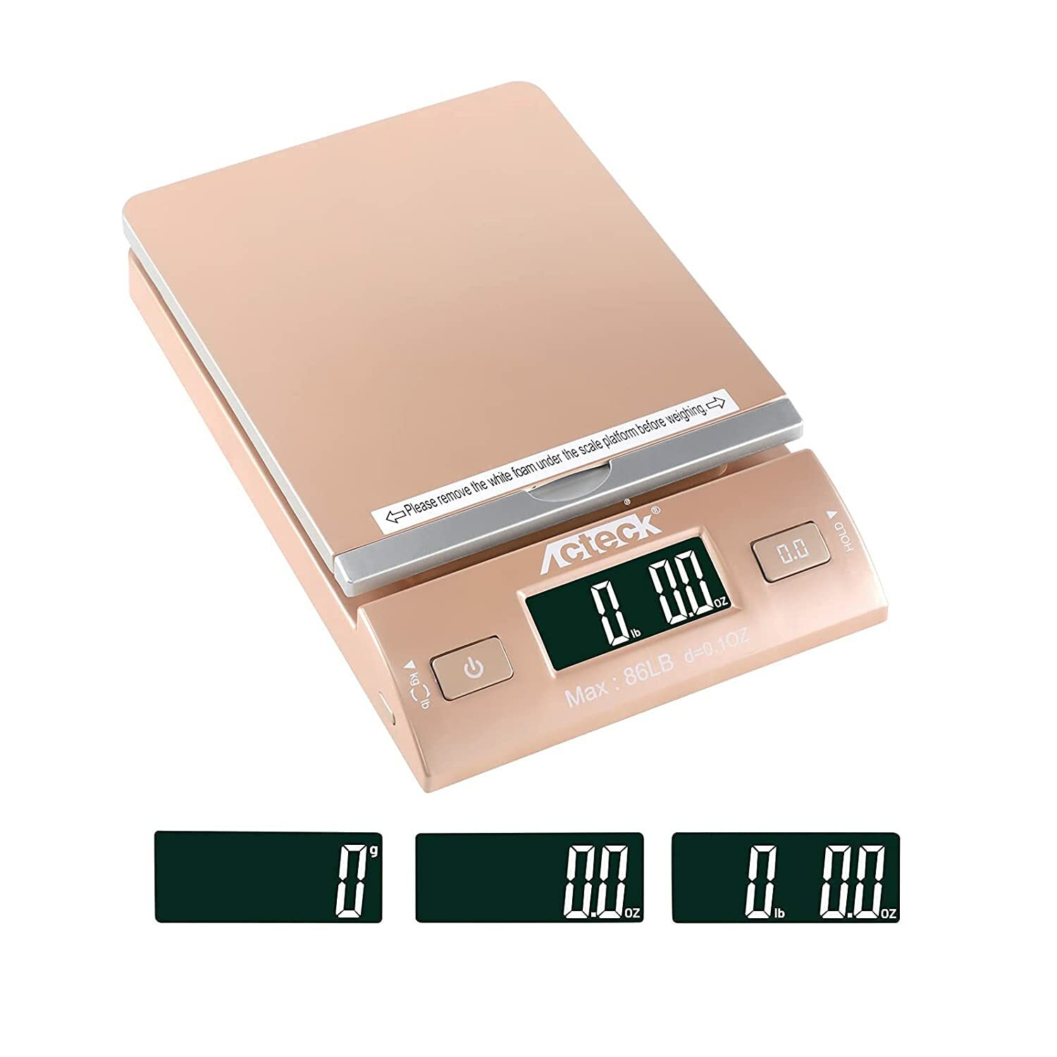 Acteck A-DS86 Gold 86 lb x 0.1OZ Digital Postal Shipping Scale Adapter+Batteries