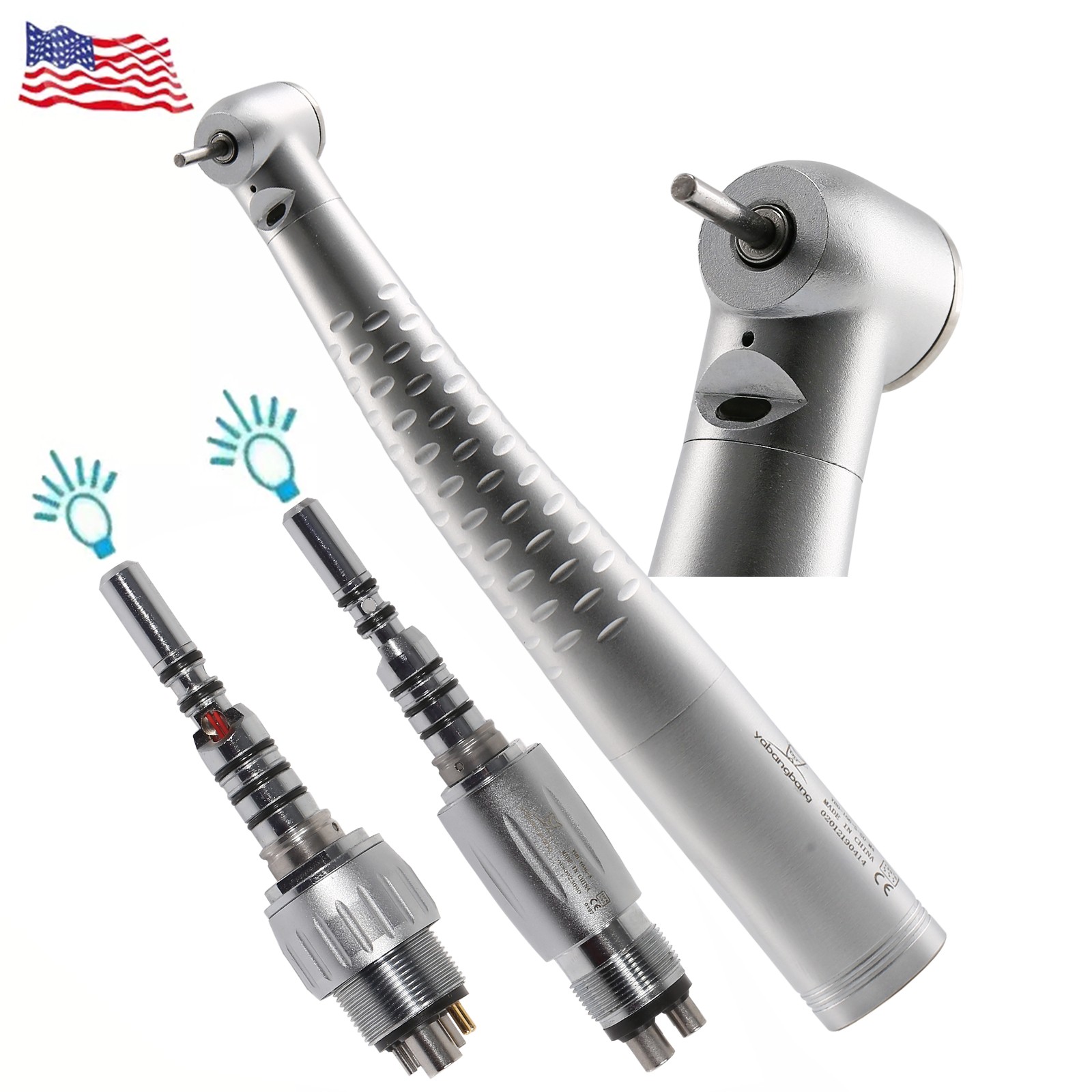 Dental Fiber Optic High Speed Handpiece / 4/6H LED Quick Coupler / Rotor