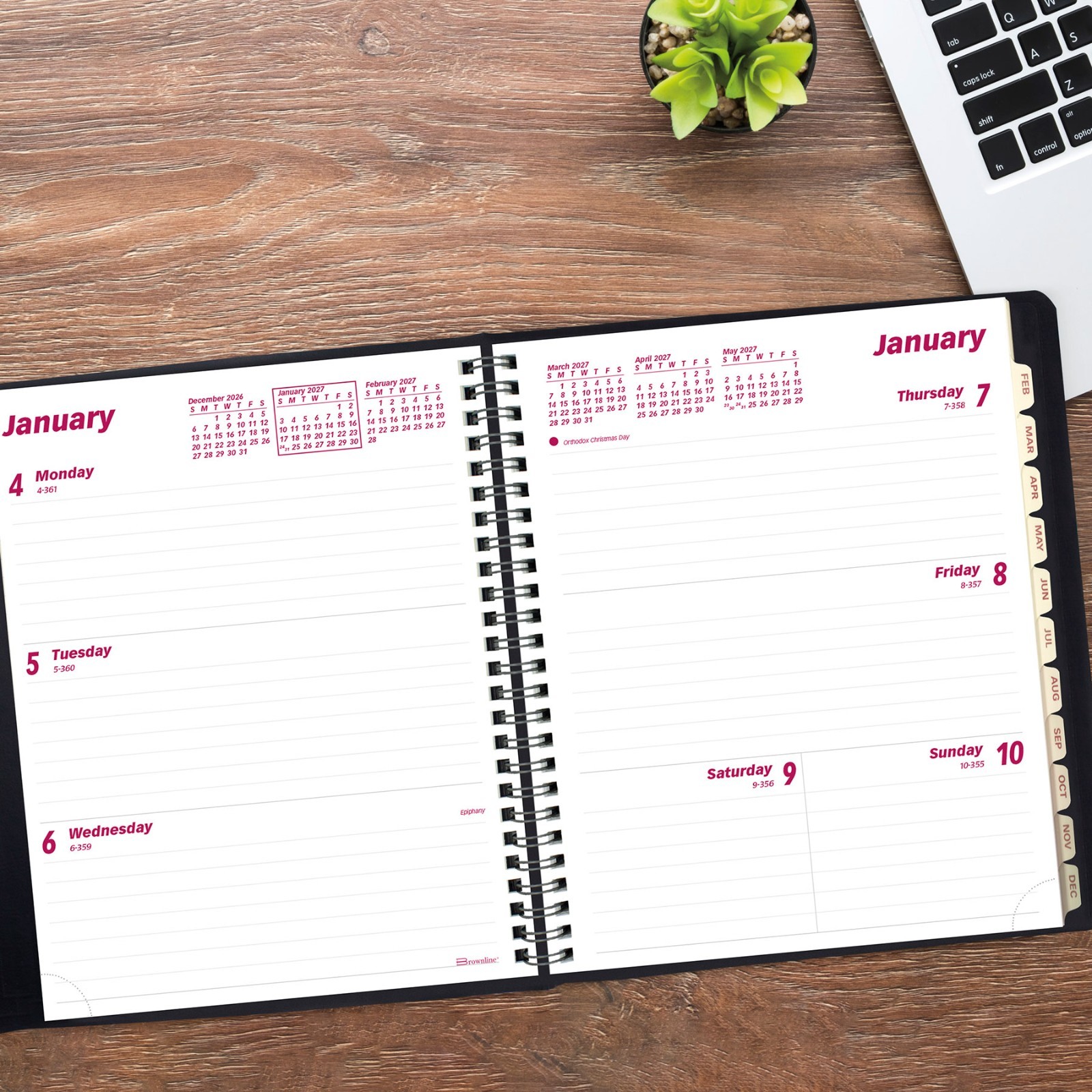2026 Brownline CB850.BLK Weekly Planner, Twin Wire Binding, 8-1/2 x 6-3/4″