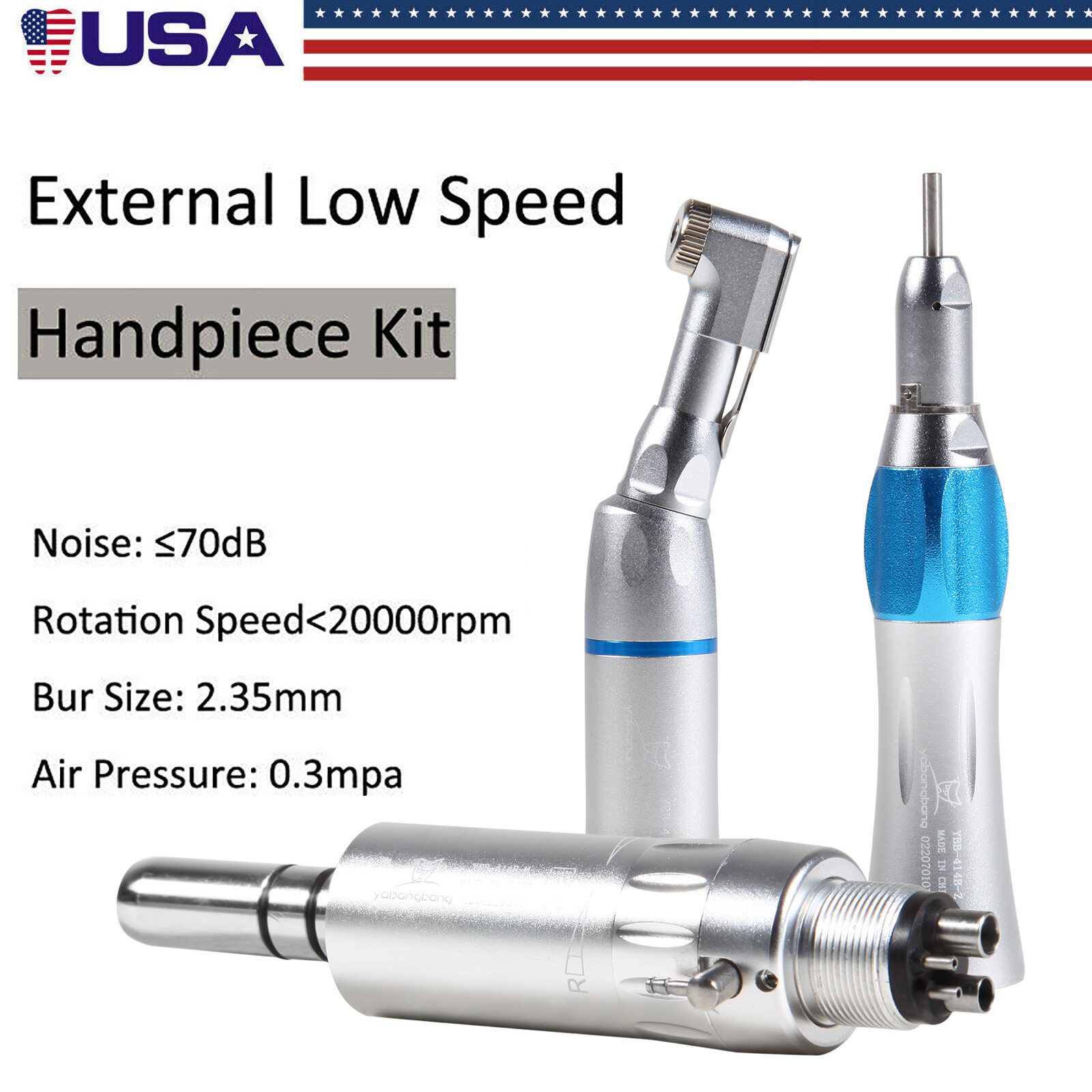 NSK Style Dental Contra Angle Straight Air Motor 4H Slow Speed Handpiece FAST