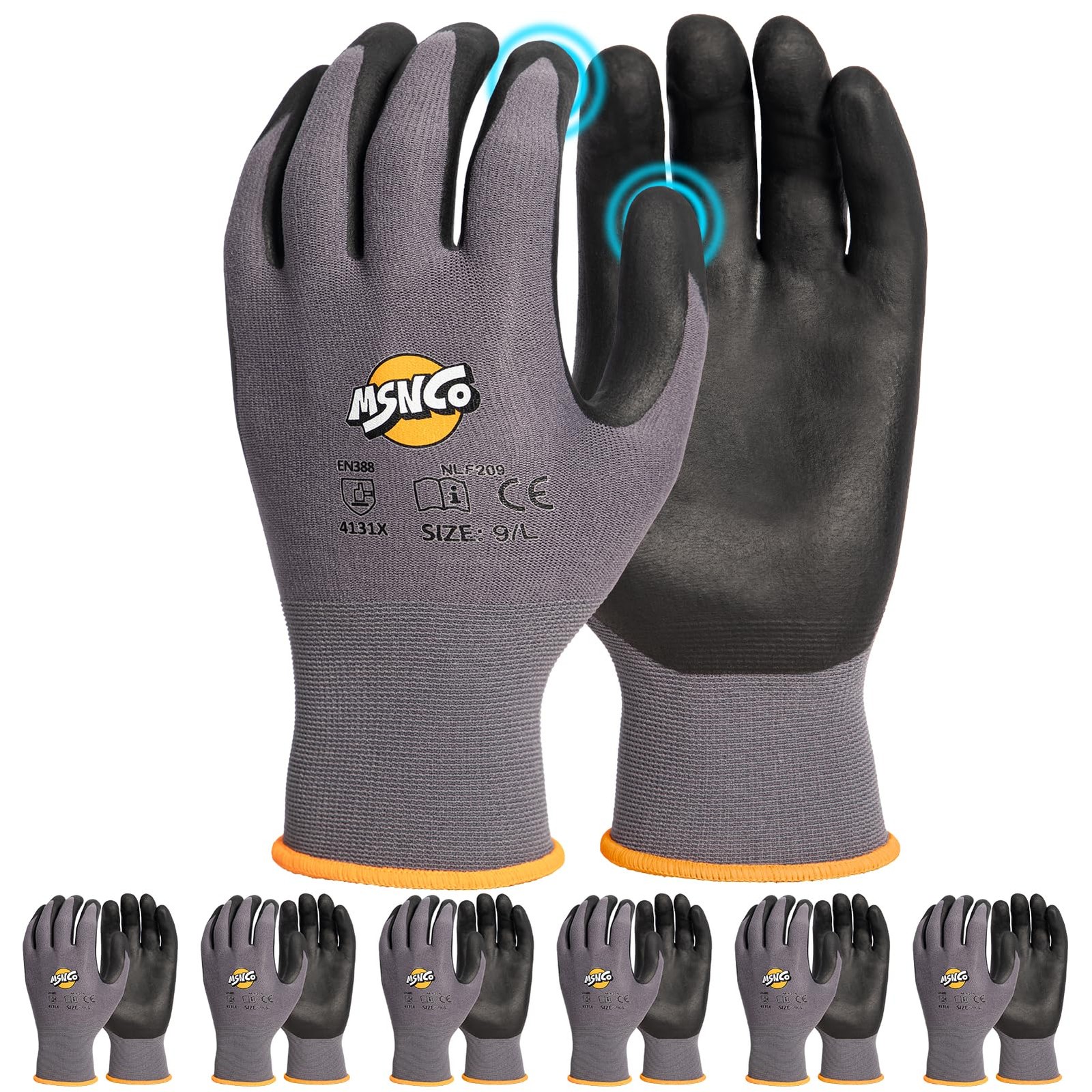 Safety Work Gloves 6/12 Pairs Micro Foam Nitrile Coated Endurance Seamless Kn…