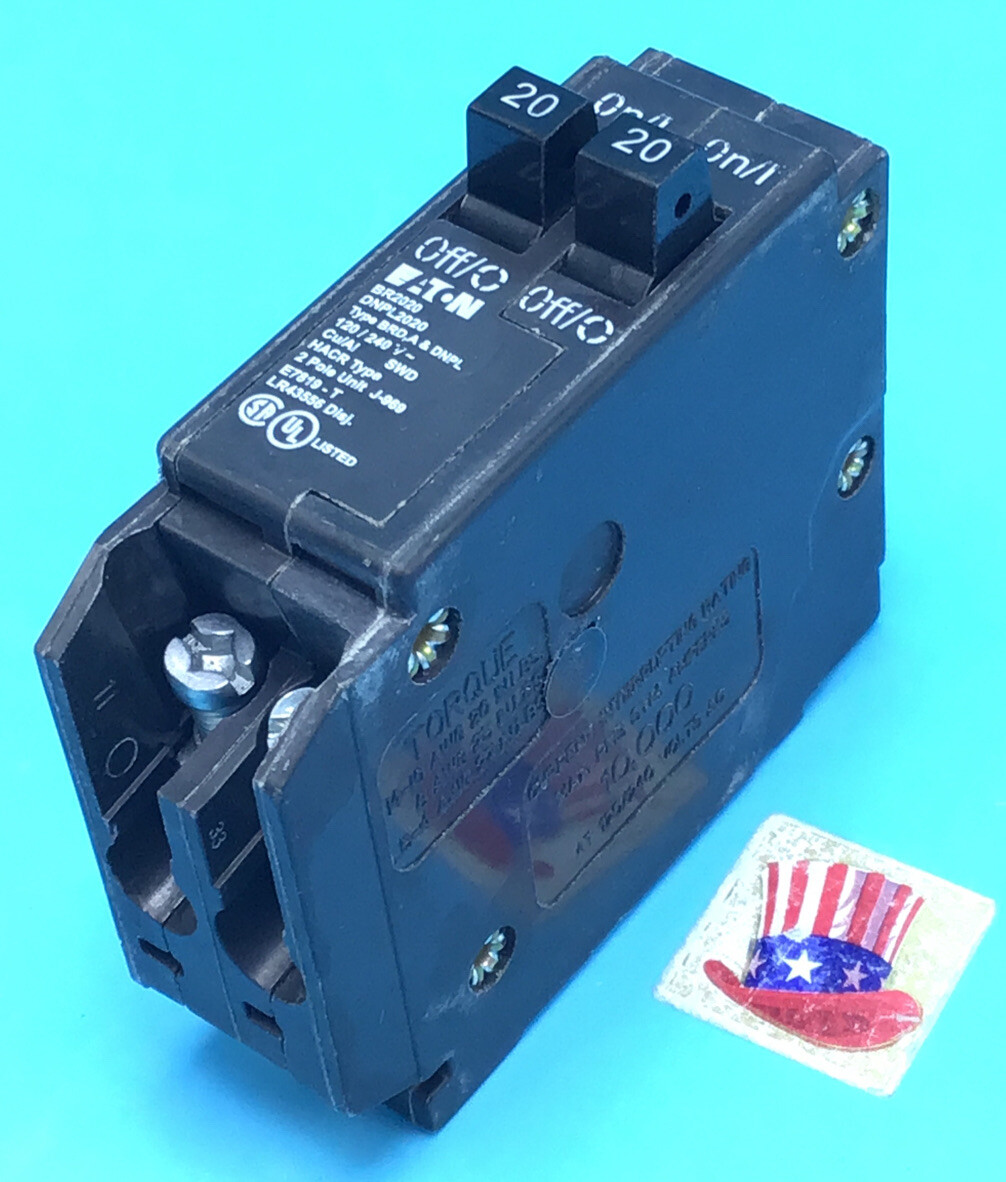 New Circuit Breaker Eaton Cutler Hammer BR2020 20 Amp Two 1 Pole Tandem Twin