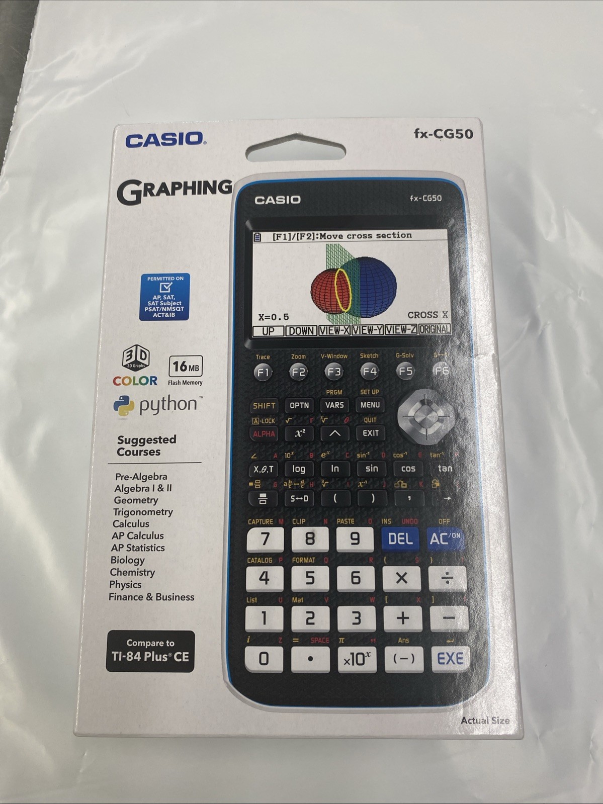 Casio FX-CG50 High-Resolution Python 3D Color Graphing Calculator – Black New