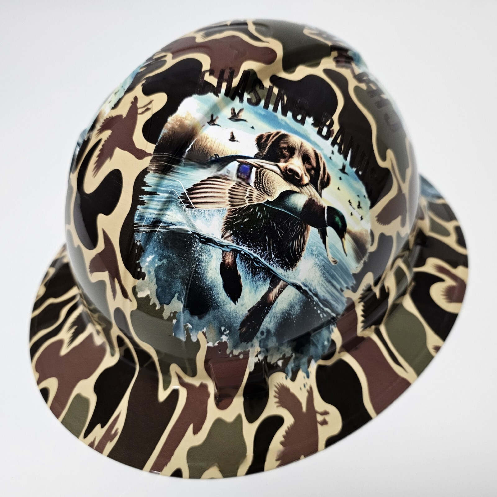 full brim hard hat custom hydro dipped IN DRAKE DUCK HUNTER CHASING BANDS NEW