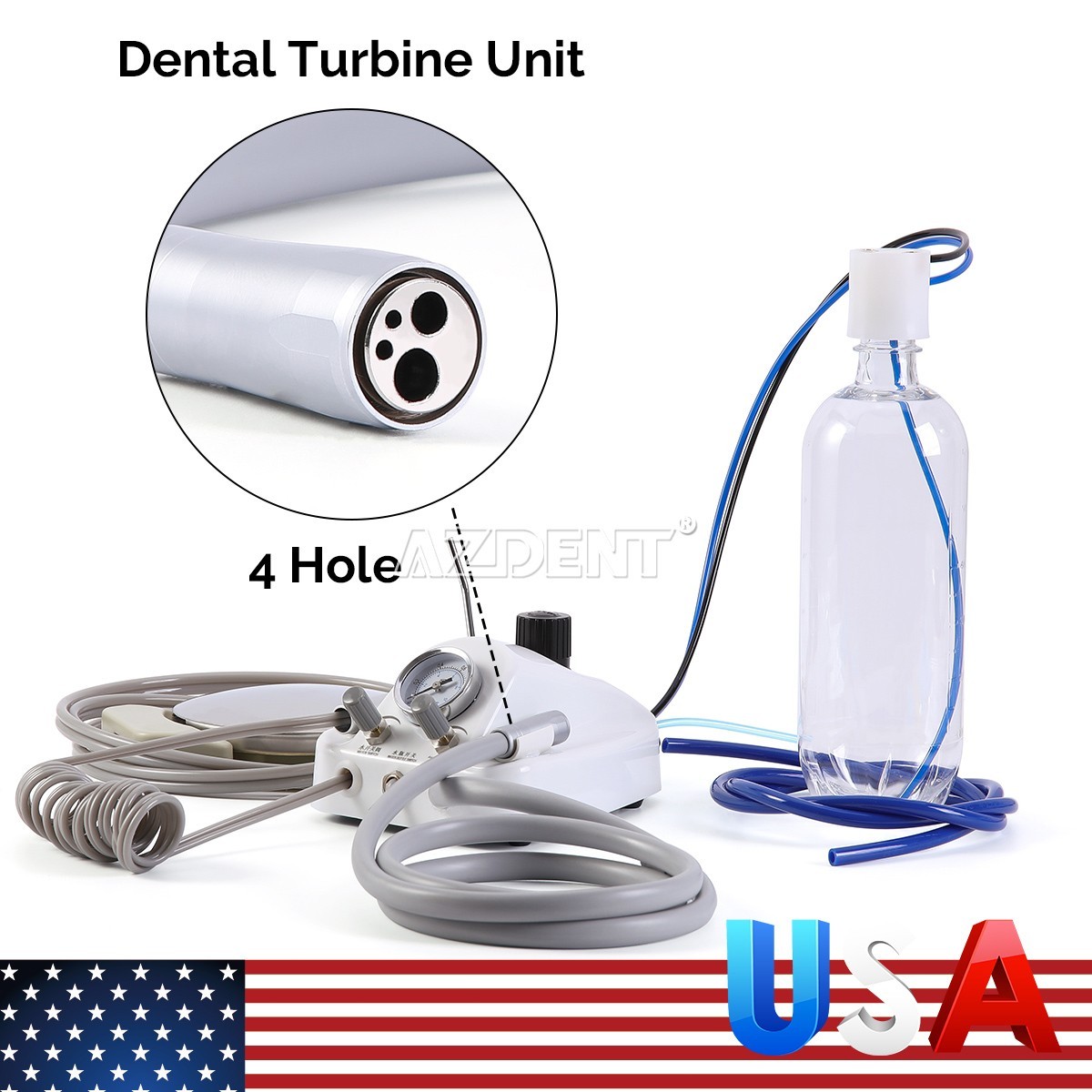 Dental Silent Oil-Free Dental Air Compressor/Dental Turbine Unit 3 Way Syringe