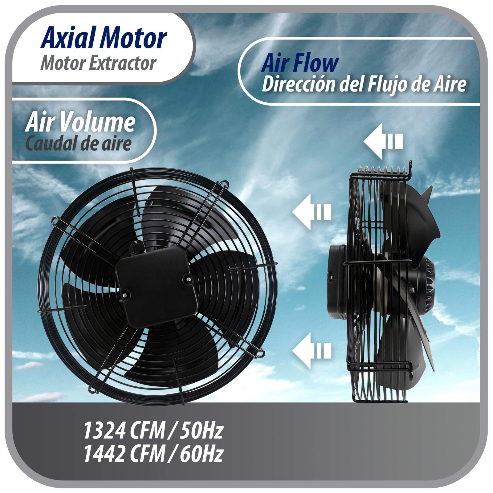 Appli Parts AXF-350 13-3/4 in Axial Fan Motor Guard Mounted Fan Blade 220 V, 1 P