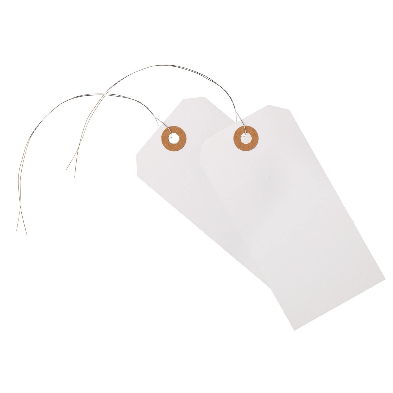 Office Depot Shipping Tags With Wires, 4 3/4in. x 2 3/8in., Pack True, White