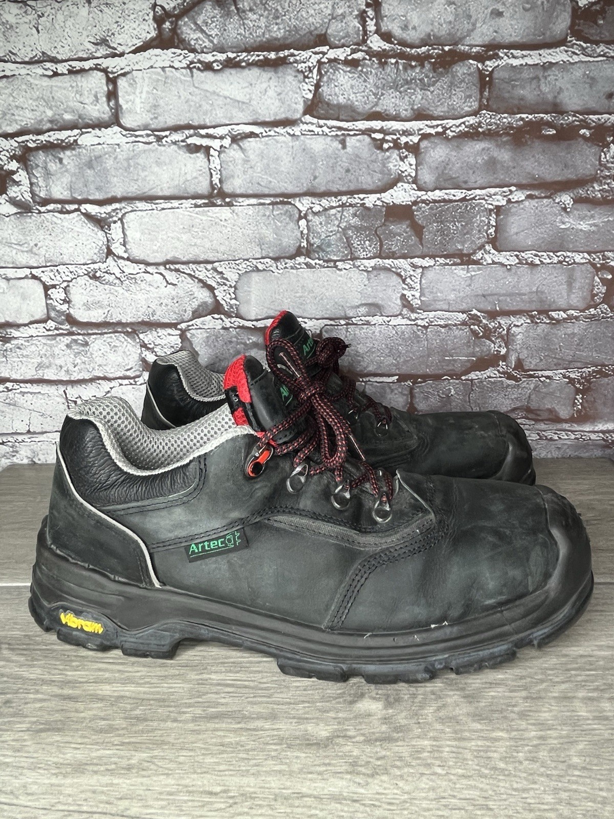 Artec Vibram Black Nubuck Industrial Steel Toe Work Shoes Men’s Sz 10.5M US/44EU