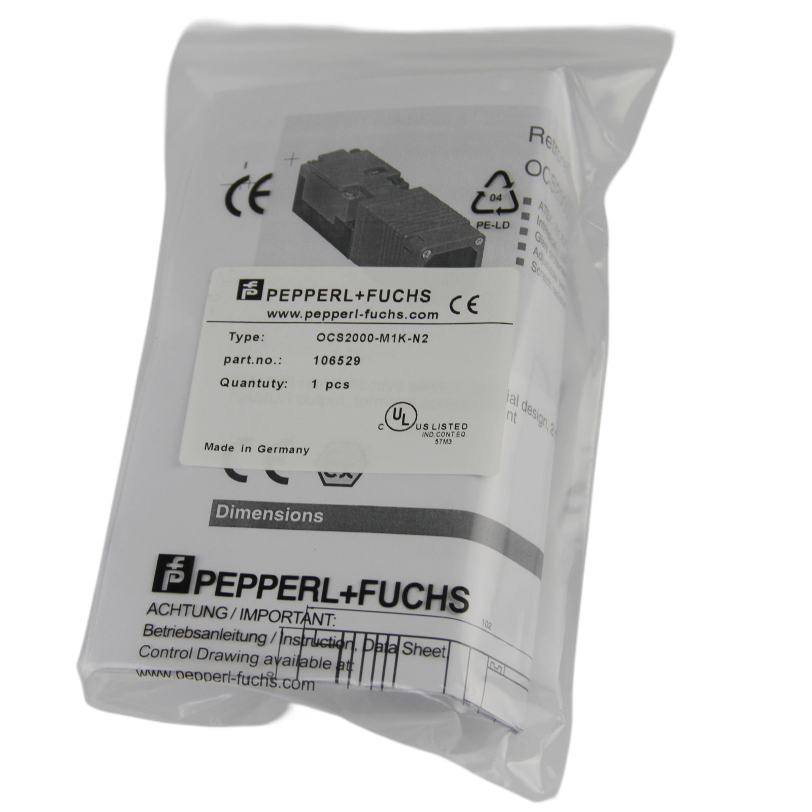 New OCS2000-M1K-N2 for Pepperl+Fuchs Ultrasonic Level Sensor – US