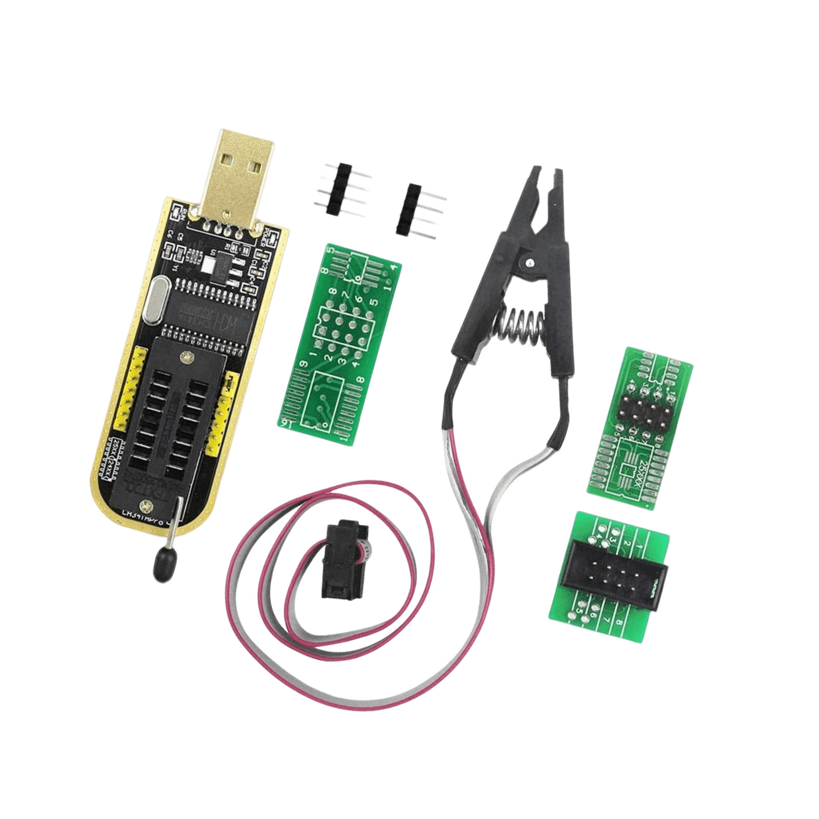 CH341A SOIC8 SOP8 Flash Chip EEPROM Programmer IC BIOS Test Clips 24 25 SeriesaO