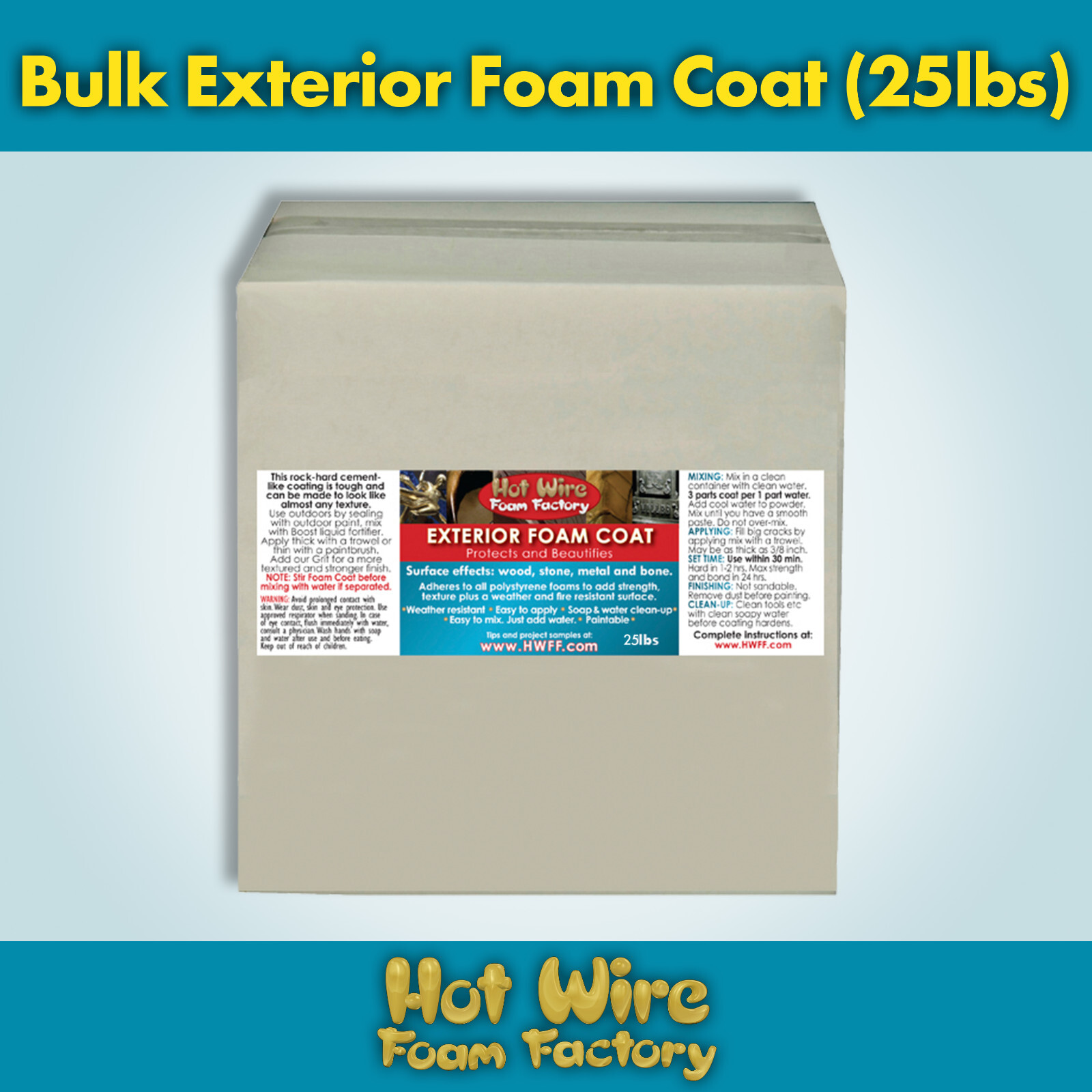 Hot Wire Foam Factory Exterior Foam Hard Coat 25lb Box #026ECO-25
