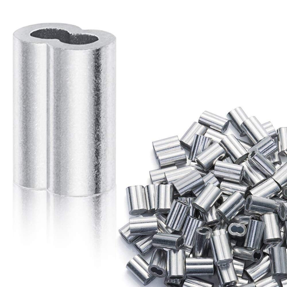 1/8″ (3Mm) Aluminum Crimping Loop Sleeve for Wire Rope, Cable Ferrule (100Pcs)