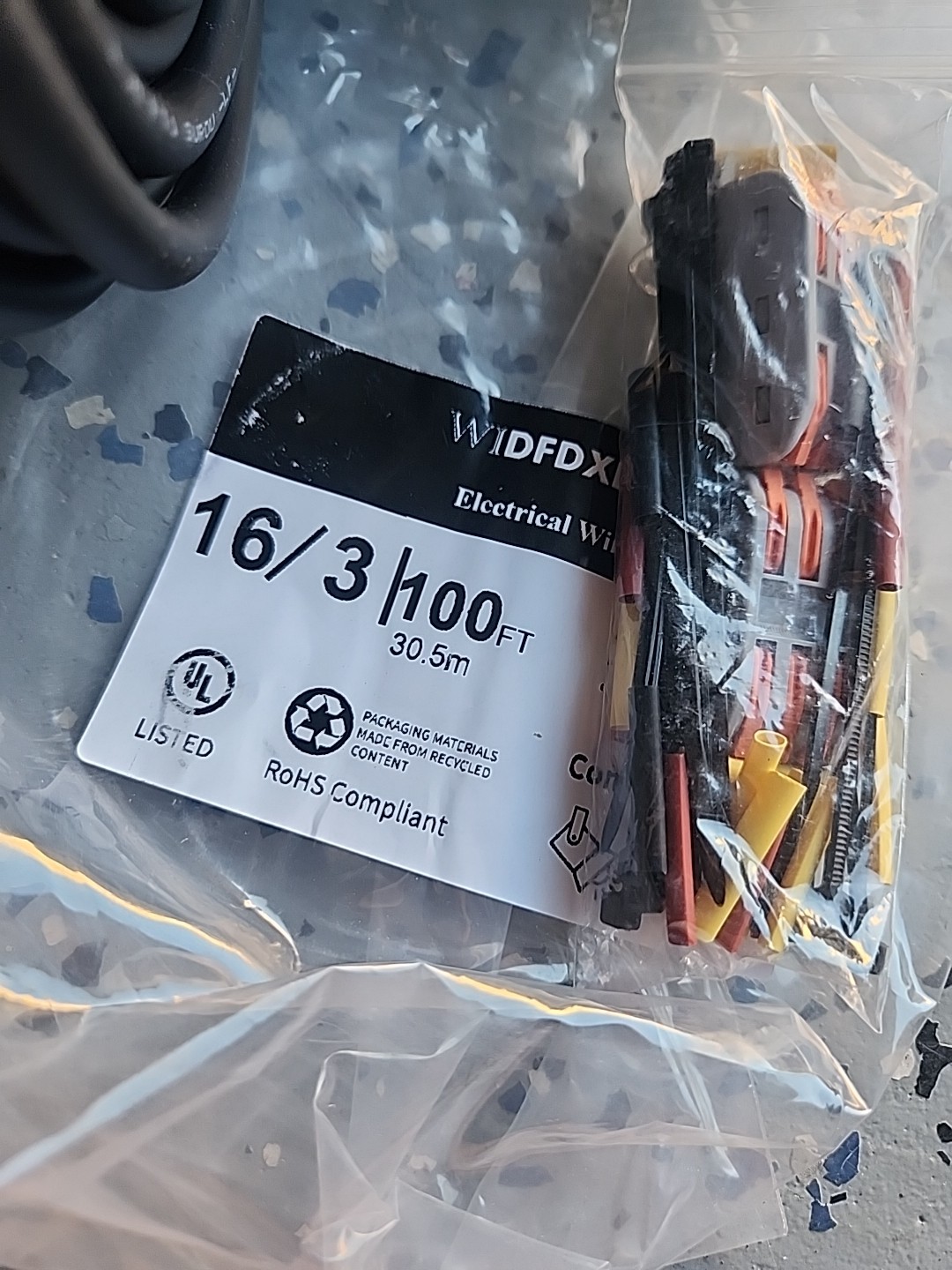 16 Gauge 3C-S Cable Wire 100FT/30.5M With Connectors Fast Free Ship