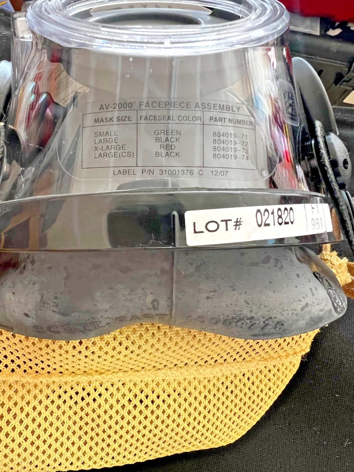 Scott AV-2000 Mask w/ 4 Strap Head Netting LRG