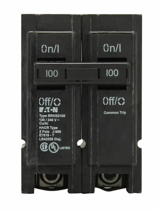 USED EATON BRHX2100 Circuit Breaker Type Br 100 Amp 22kA 1 Pole 120/240 Volt