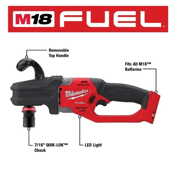 Milwaukee CANADA 18V Li-Ion Cordless 7/16″ Hole Hawg RA Drill (Tool Only)