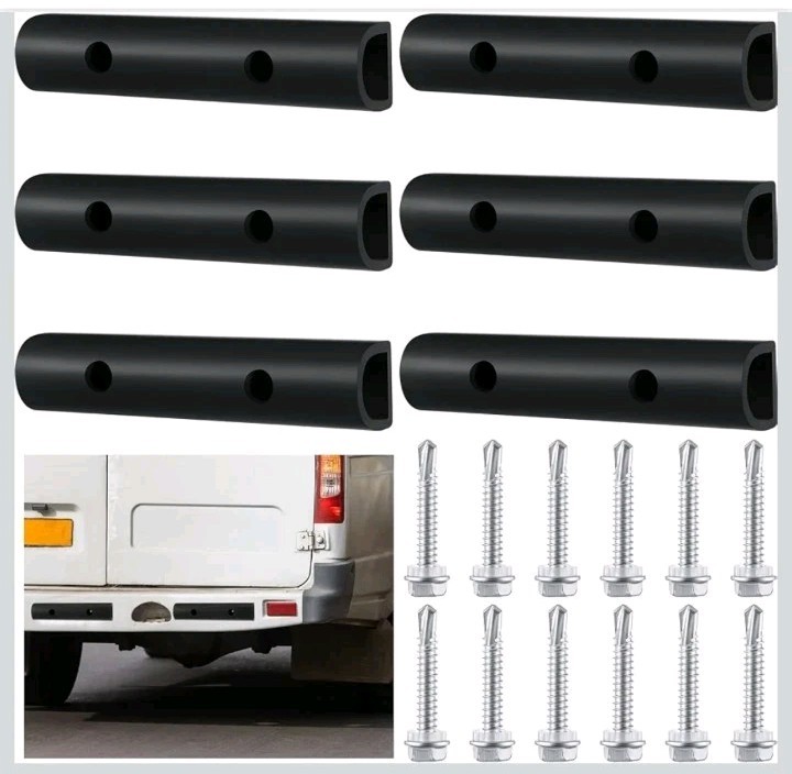 6PCS 10″ Universal Rubber Car Bumper Guard Protector Strips Anti Scratch Pads
