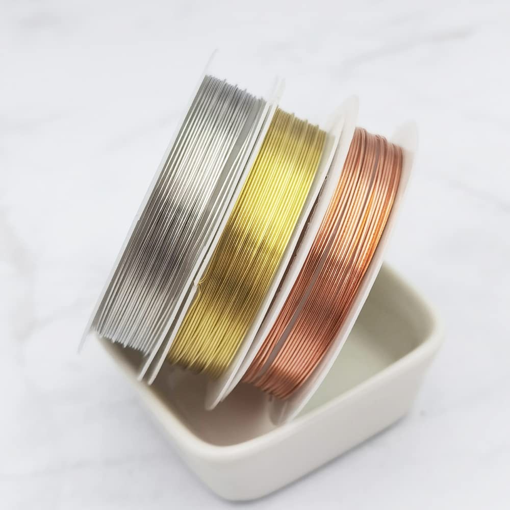 10 Packs Copper Wire 24 Gauge Mixed Colors Craft Jewelry Beading Wire for Beg…