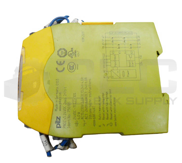 PILZ PNOZ S5 24VDC 2N/O 2N/OT SAFETY RELAY 230V 3.0A 24VDC 750105