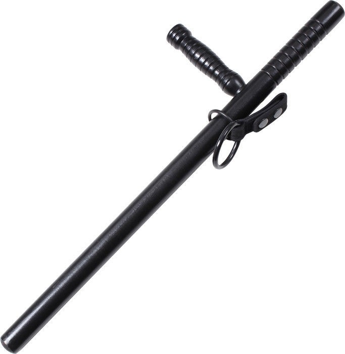 Black Two Ring Double Holder Tactical Duty Belt Carry Flashlight Stick Baton