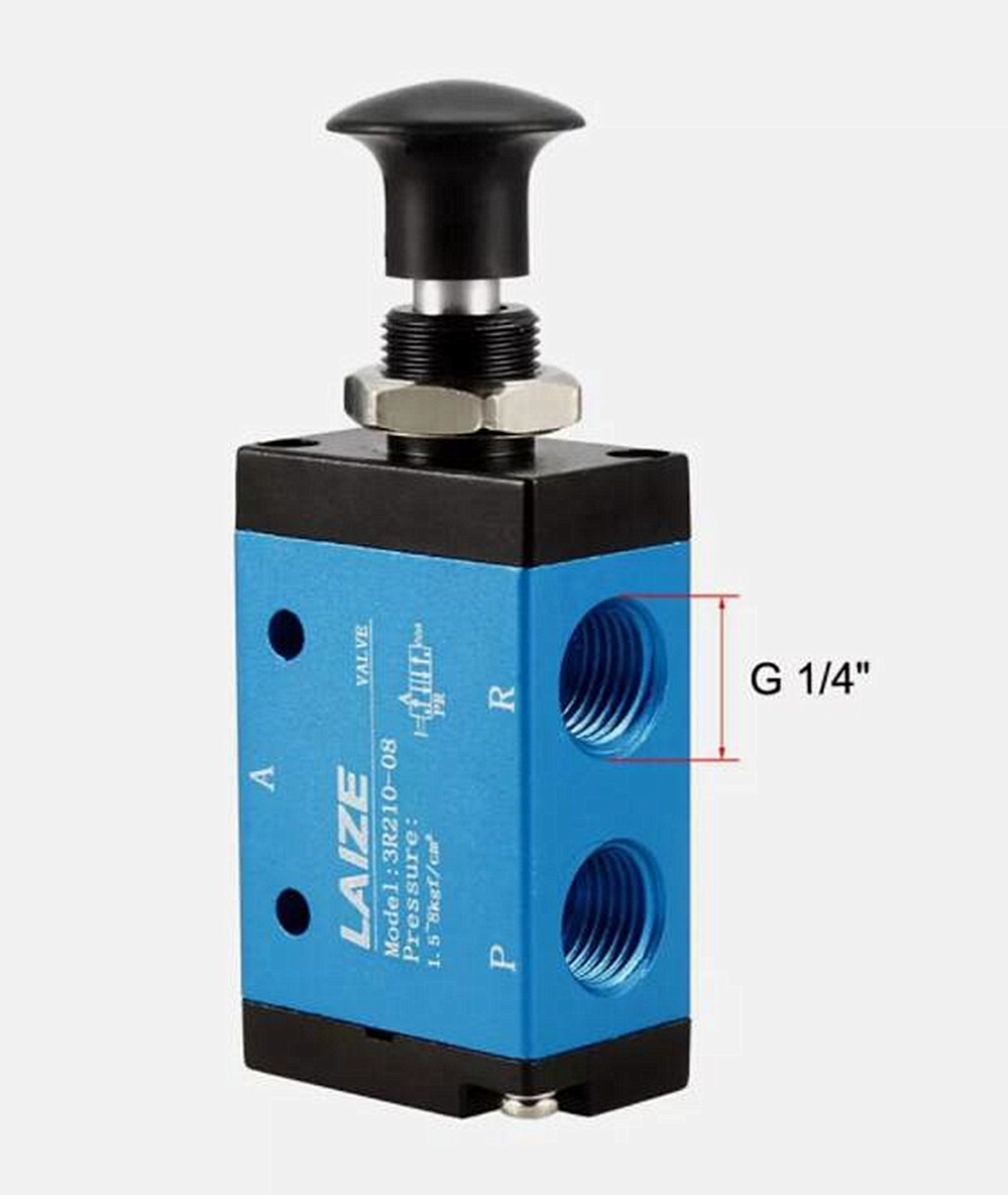 1x Manual Hand Pull Push Solenoid Valve 2 Position 3 Way Pneumatic G 1/4″ Thread