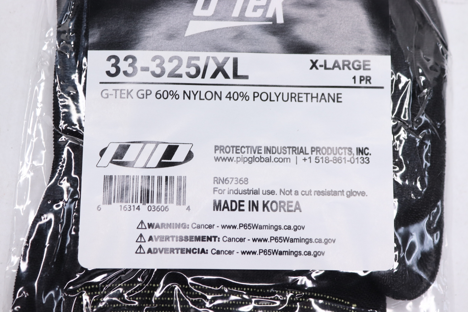 G-Tek Nitrile Palm & Finger Coated Work Gloves With Nylon Liner 33-325/XL