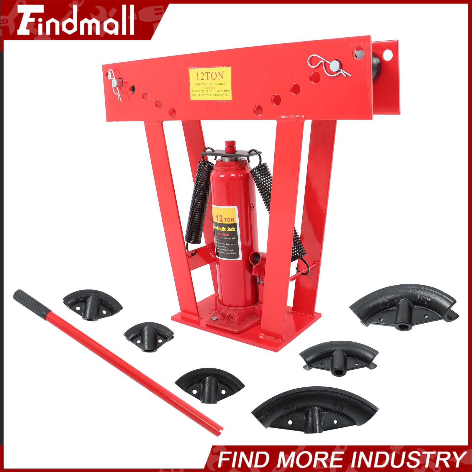 Findmall W/ 6 Dies Copper Exhaust Pipe Bender Manual Hydraulic Tubing Bender 12T