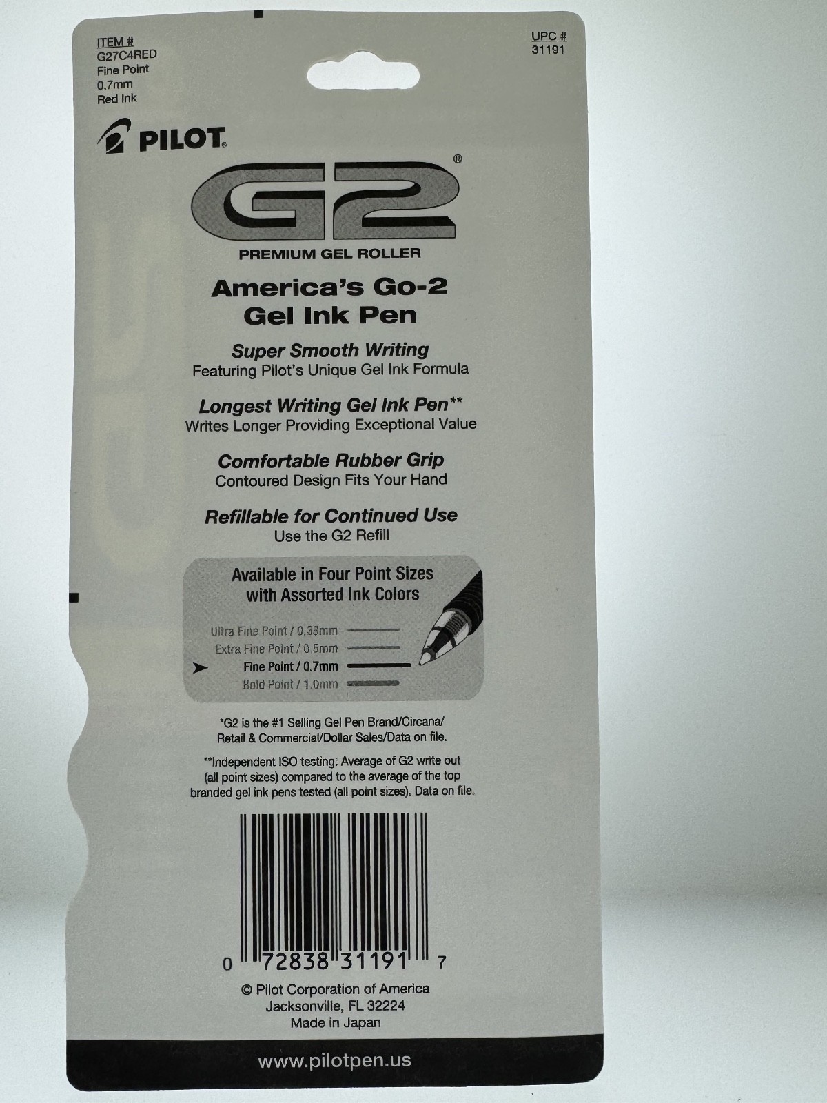 4 Pilot G2 Premium Retractable Gel Roller Ink Pens 0.7mm Red 4 – Pack or loose