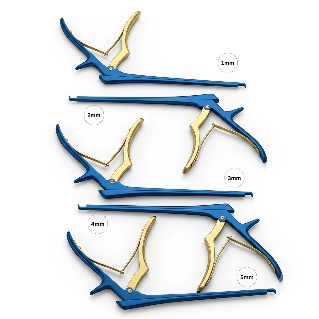 Aesculap Kerrison Rongeur Set 1mm-5mm Blue & Gold Spine Surgical Instrument